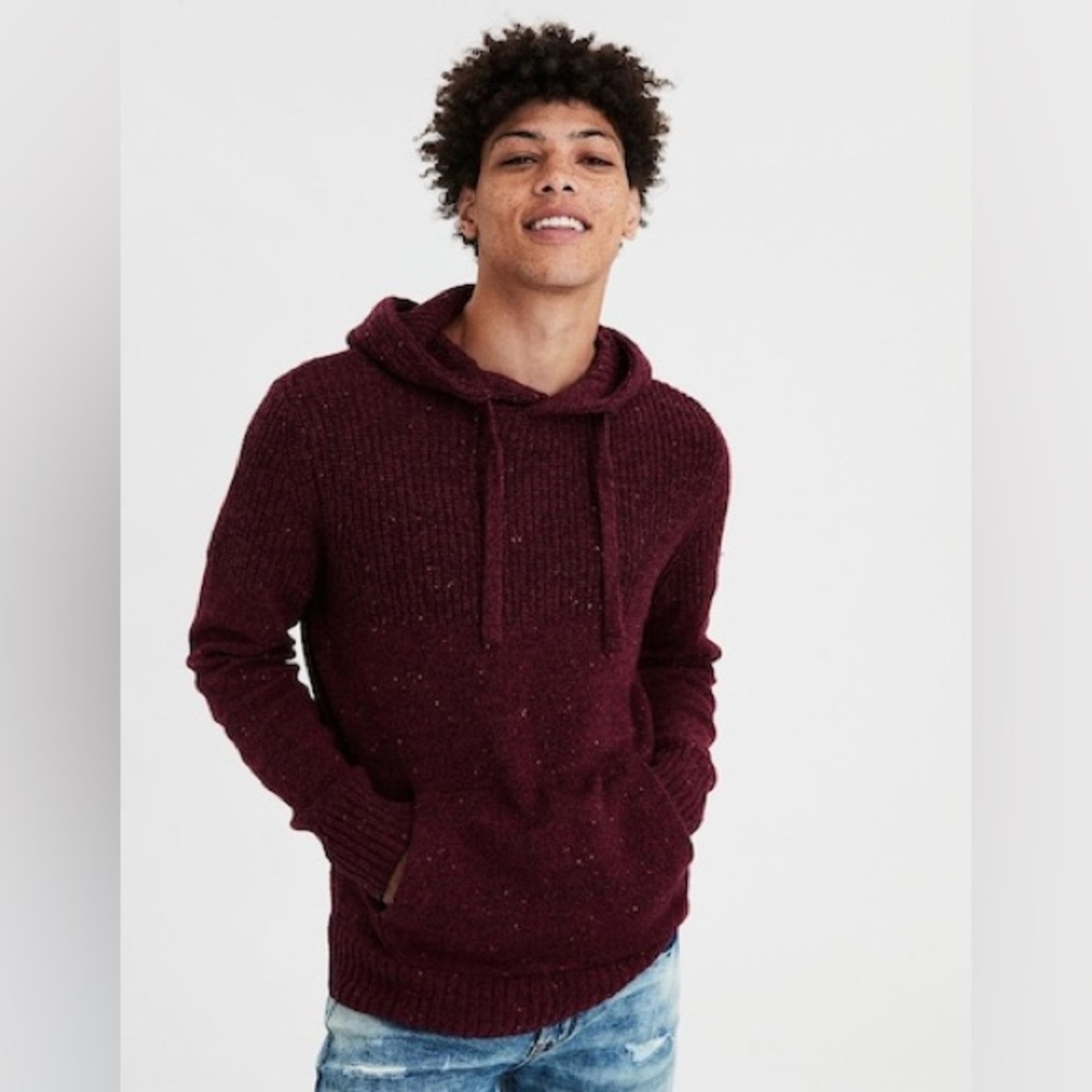 American Eagle Outfitters Men’s Knit Hoodie Sweater – Size L ptp22
